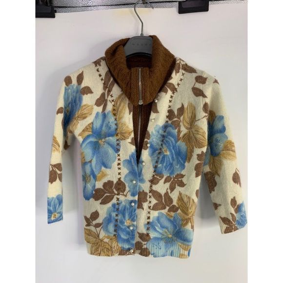 Women’s free people angora Cardi XS sweater 6079 layer 3/4 sleeve - Picture 3 of 11